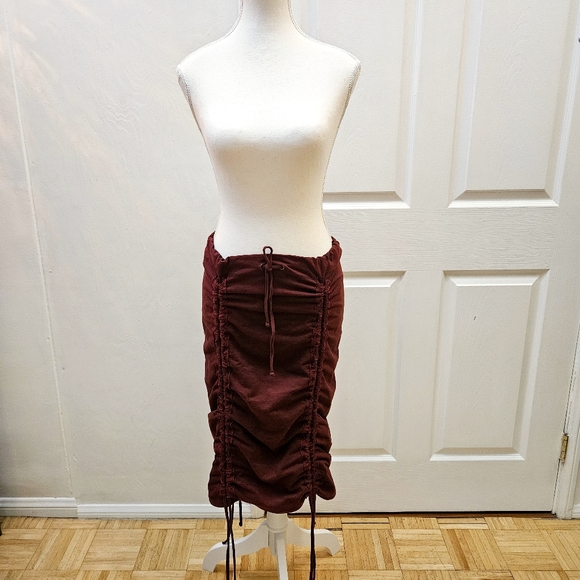 NEW Convertible MISS BE by Emmanuelle Blanc Festival Ruched Dark Red Skirt Dress - Picture 13 of 16
